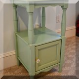 F44. Green painted cabinet. 30”h x 16”w x 16”d 